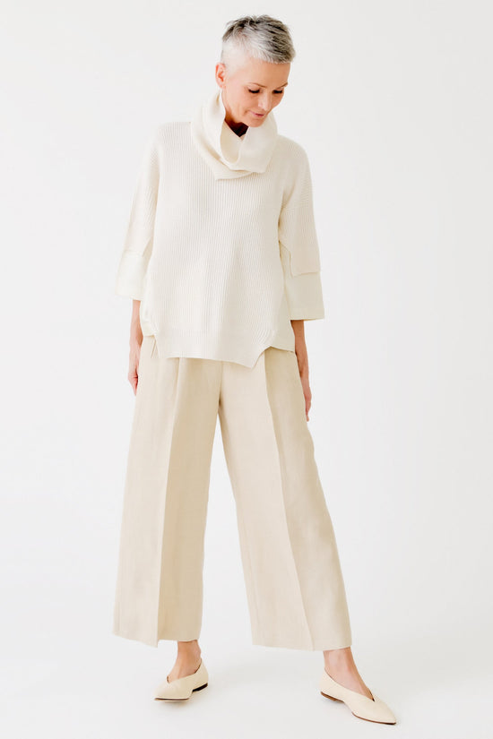 wingate collection kristen off white sweater on female model dynamic shot