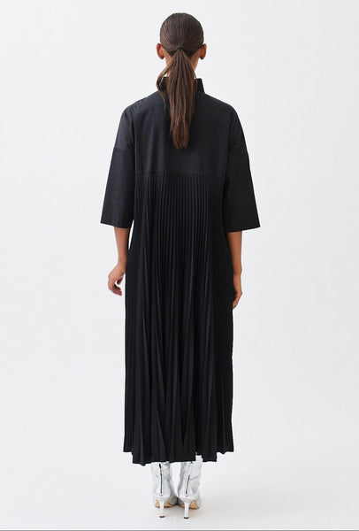 wingate dayne dress black on woman with high silver shoes back