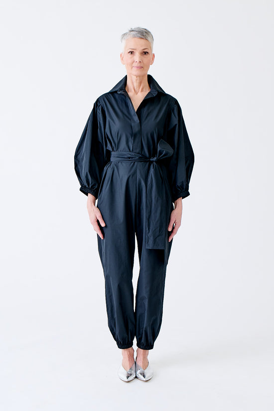 wingate collection oprah jumpsuit in black on female model front shot