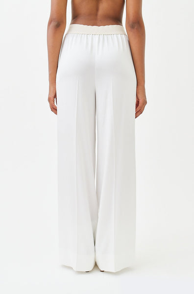 wingate collection pamela white pants on female model back